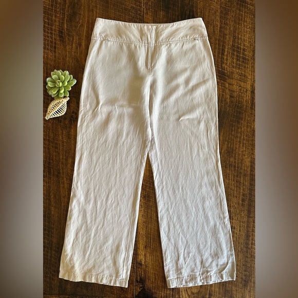 Eileen Fisher | Beige Mid-Rise Wide Leg Pants, Size XS - Picture 1 of 8